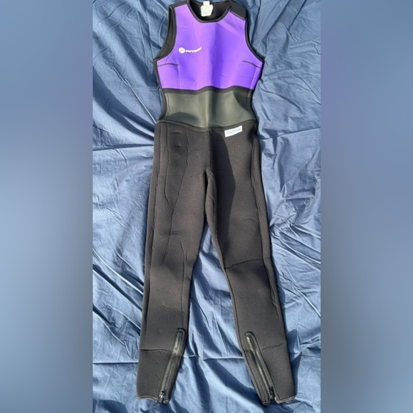 Preception Sleeveless Ankle Zip Purple & Black Kayak Wetsuit Size S - Picture 1 of 8